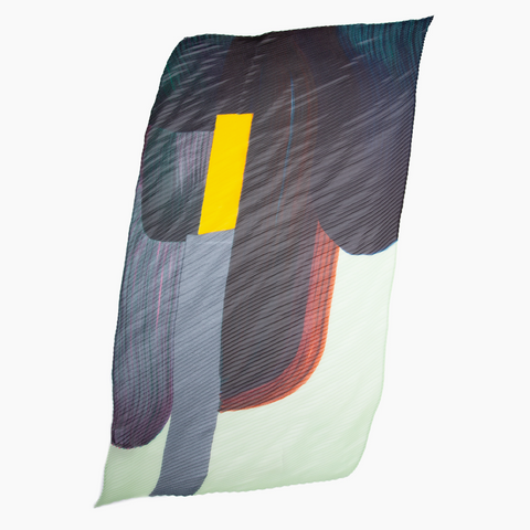 Homme Plissé Issey Miyake Pleated RB Printed Scarf Mint Multicolor