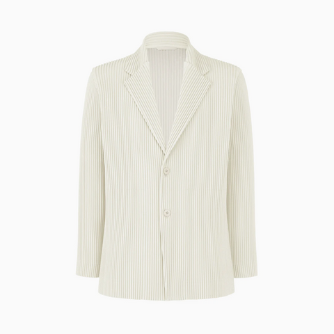 Homme Plissé Issey Miyake Kersey Pleats Jacket Ivory