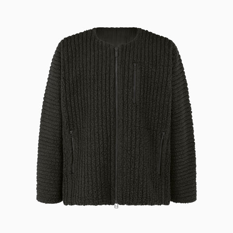 Homme Plissé Issey Miyake Fleece Pleats Blouson Black