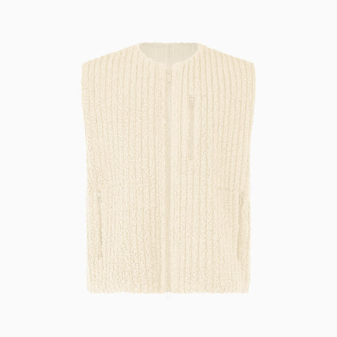 Homme Plissé Issey Miyake Fleece Pleats Vest White