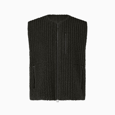 Homme Plissé Issey Miyake Fleece Pleats Vest Black