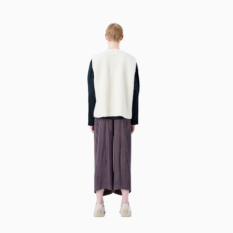 Homme Plissé Issey Miyake Fleece Pleats Vest White