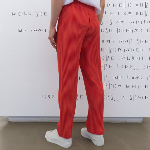 Homme Plissé Issey Miyake Pleats Bottoms 1 Trousers Salmon Red