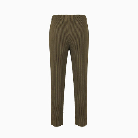 Homme Plissé Issey Miyake Wool Like Light Trousers Khaki