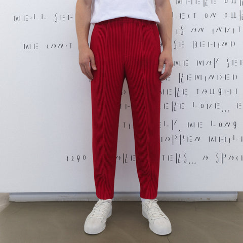 Homme Plissé Issey Miyake Pleats Bottoms 2 Trousers Red
