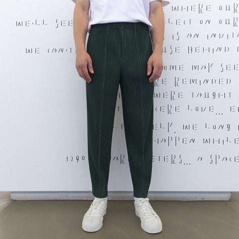 Homme Plissé Issey Miyake Pleats Bottoms 2 Trousers Dark Green