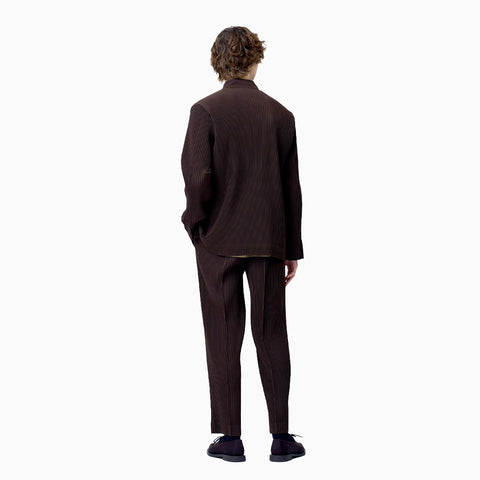 Homme Plissé Issey Miyake Tuxedo Pleats Trousers Khaki