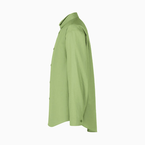 Homme Plissé Issey Miyake PL Ramie LS Shirt Green