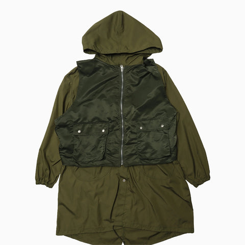 Comme des Garçons HOMME Cotton Nylon Weather - Twill Garment Washed Coats Khaki