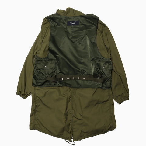 Comme des Garçons HOMME Cotton Nylon Weather - Twill Garment Washed Coats Khaki