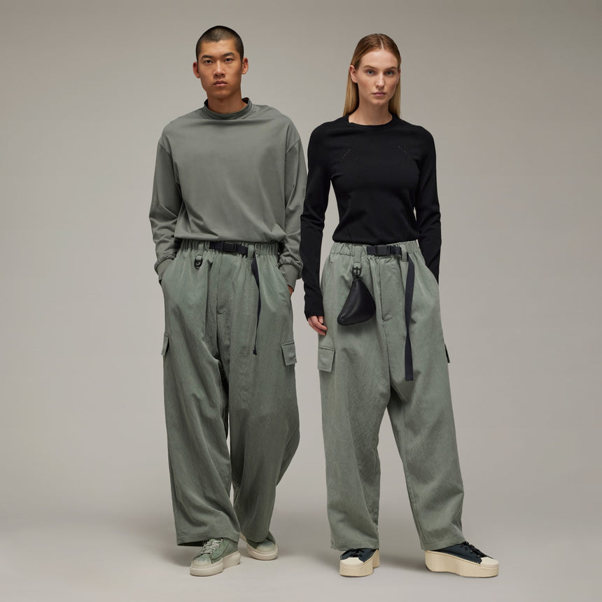 adidas Y-3 Wide Cargo Trousers Stone Green