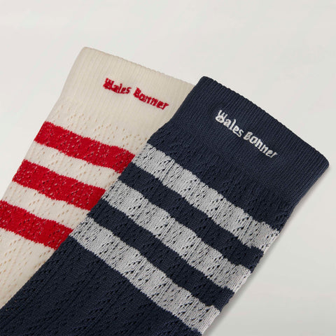 adidas Originals x Wales Bonner Crochet Hi Socks Chalk White / Night Navy