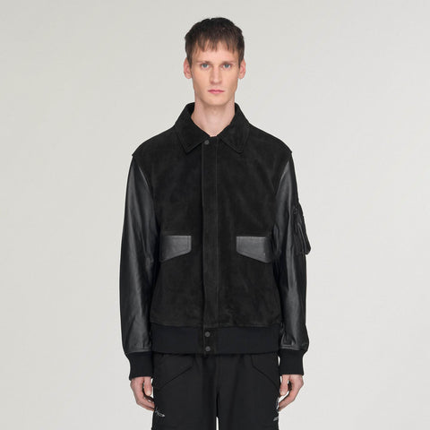 adidas Y-3 Mercedes Leather Racing Jacket Black