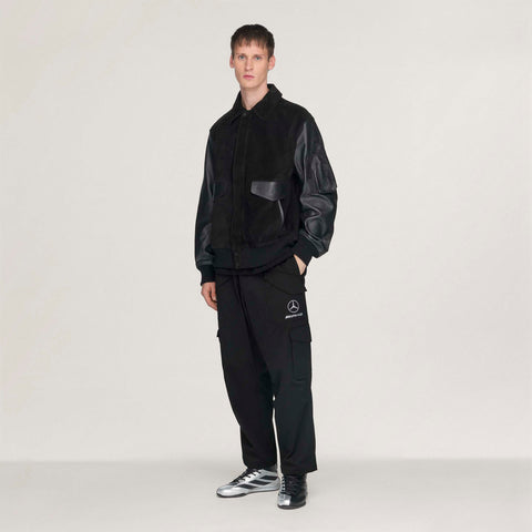 adidas Y-3 Mercedes Leather Racing Jacket Black