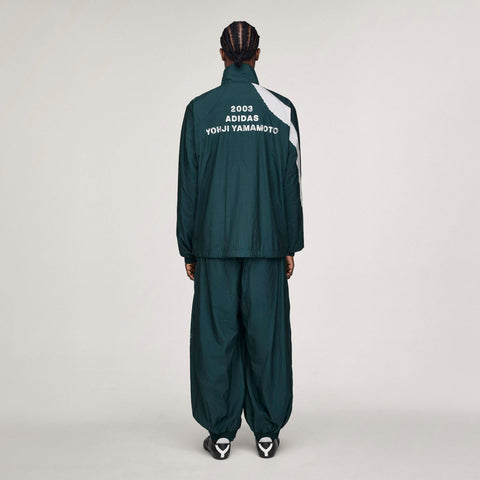 adidas Y-3 Raw Edge 3 Stripes Nylon Shell Pants Aurora Ivy / Chalk Pearl