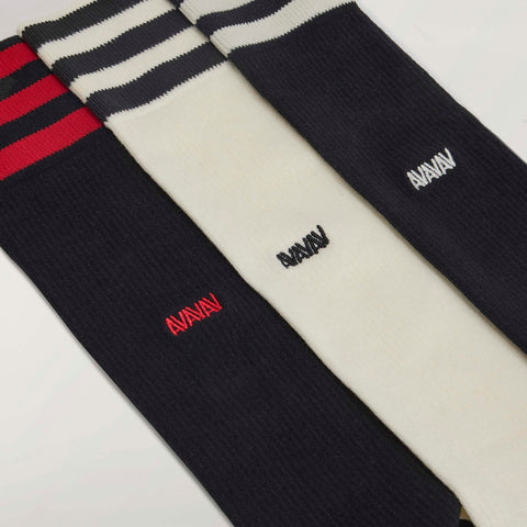 adidas Originals x AVAVAV Kneesocks 3 Pack Cream White / Black / Black