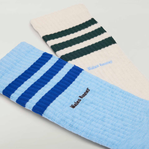 adidas Originals x Wales Bonner 3-Stripes Socks Core White / Clear Sky