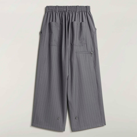 adidas Y-3 Pinstripe Refined Wool Wide Leg Tracksuit Bottoms Granite / Black