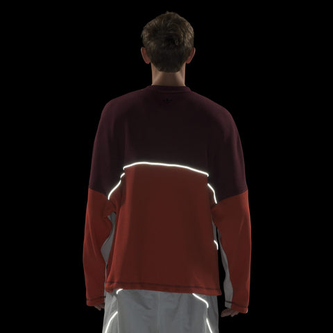 adidas Originals La Cienega LS Sports Tee Off White / Preloved Red / Maroon