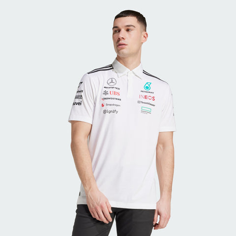adidas Originals x Mercedes AMG Petronas F1 Team Polo T-Shirt White Melange / Black