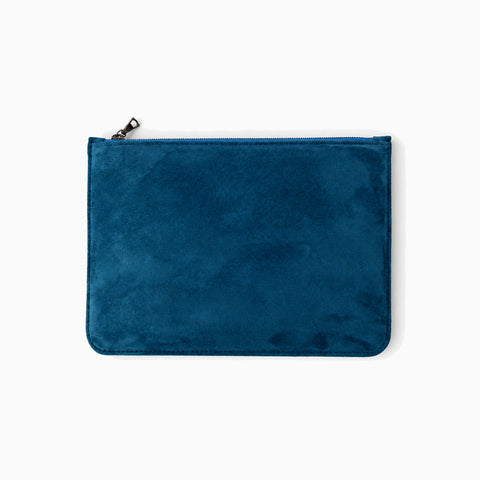 Yâr’in Kidskin Cashmere Suede Pouch Blue