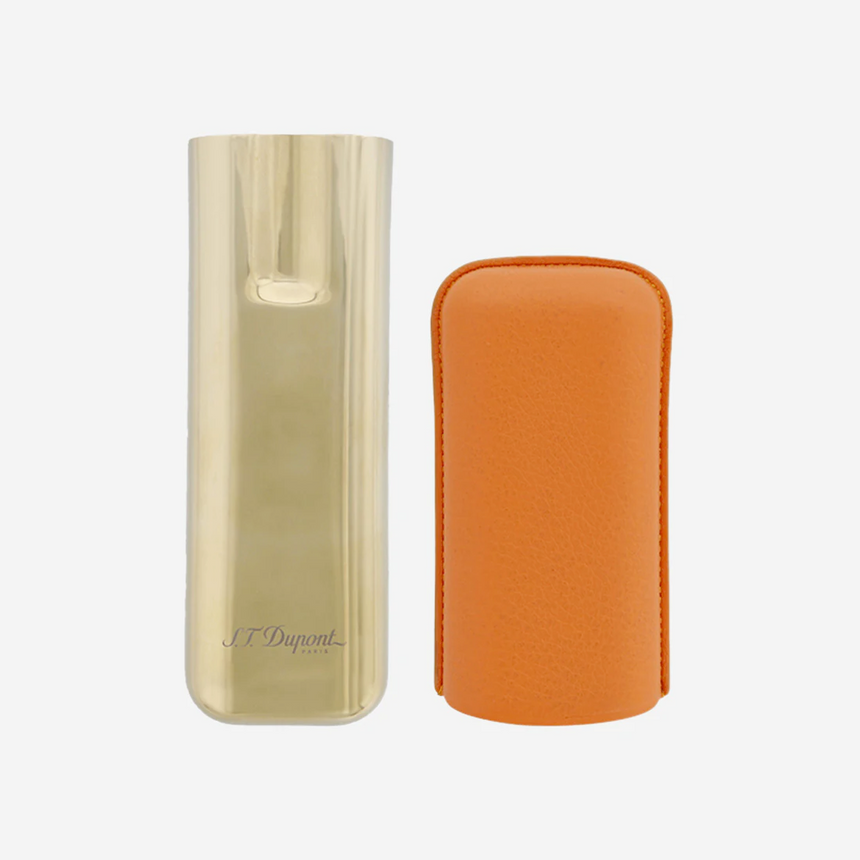 S.T. Dupont 2 Cigar Case Chrome Orange