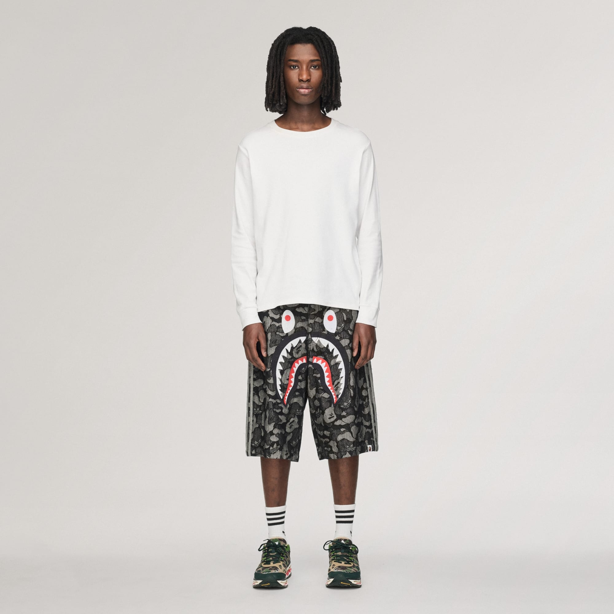 adidas Originals x BAPE® Shark Denim Jorts Black – 1290SQM