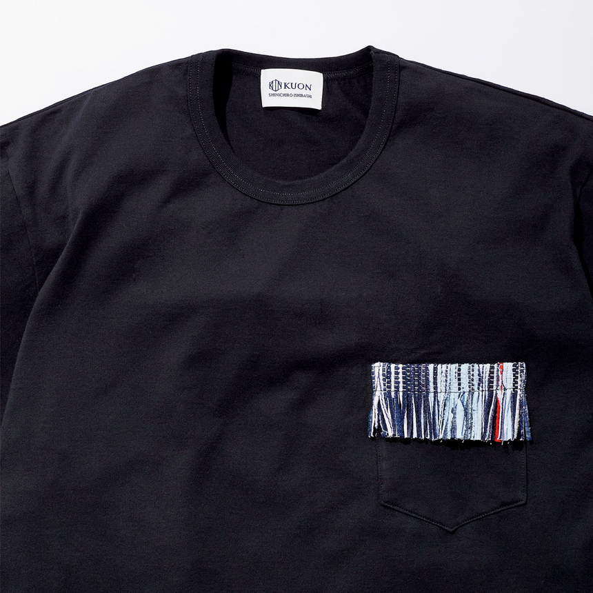 Kuon Sakiori Striped Pocket Tee Black