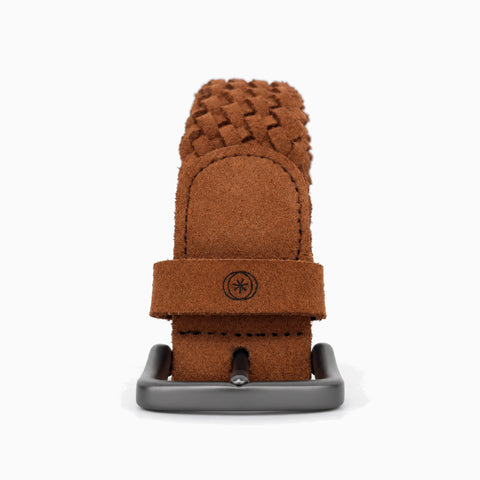 Yâr’in Custom Hand Braided Belt 721 Suede Cognac Brown