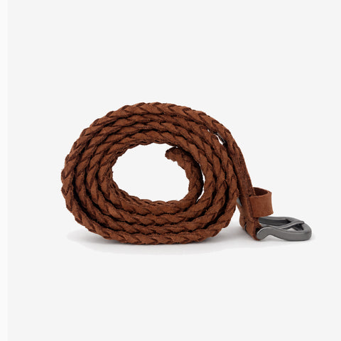 Yâr’in Custom Hand Braided Belt 721 Suede Cognac Brown