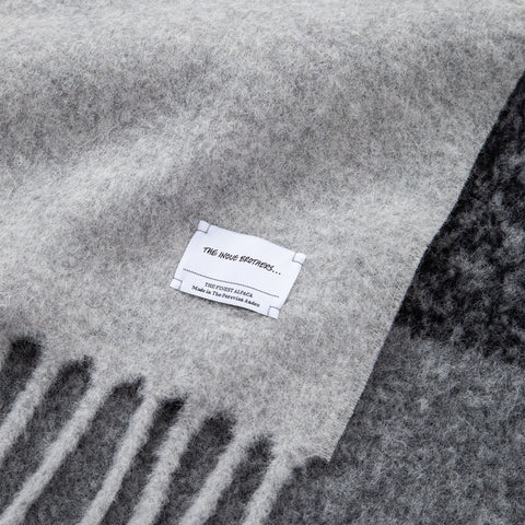 The Inoue Brothers Double Faced Woolly Scarf Block Black