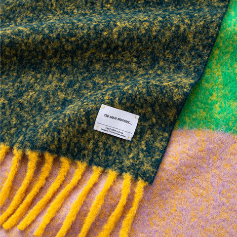 The Inoue Brothers Double Faced Woolly Scarf Block Emerald