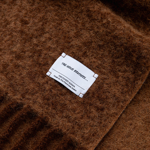 The Inoue Brothers Double Faced Woolly Scarf Brown / Camel