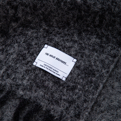 The Inoue Brothers Double Faced Woolly Scarf Black / Grey