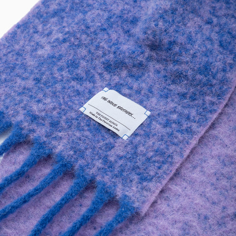 The Inoue Brothers Double Faced Woolly Scarf Blue / Violet