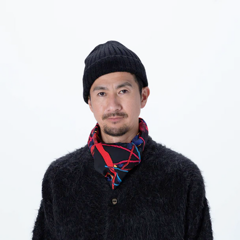 The Inoue Brothers x Julien Colombier Vertical Soft Scarf Large Black