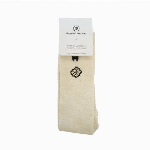 The Inoue Brothers Up-Cycled Alpaca Blend Dress Socks White