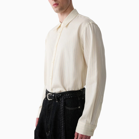 Studio Nicholson View Boxy Oversized Shirt Blue Pinstripe
