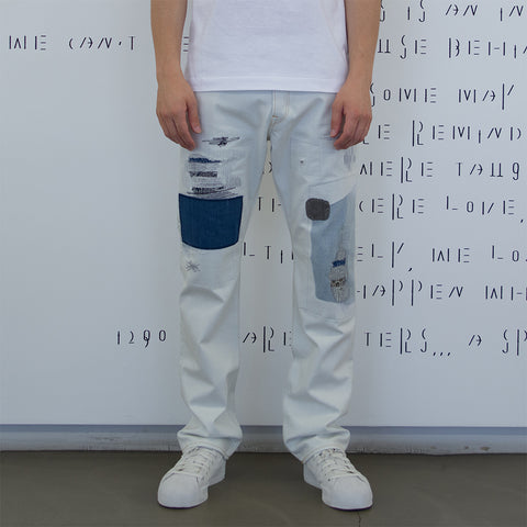 Junya Watanabe MAN Cotton Pants White / Light Indigo