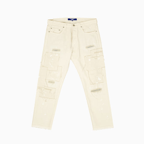 Junya Watanabe MAN Denim Patchwork Pants White