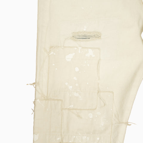 Junya Watanabe MAN Denim Patchwork Pants White