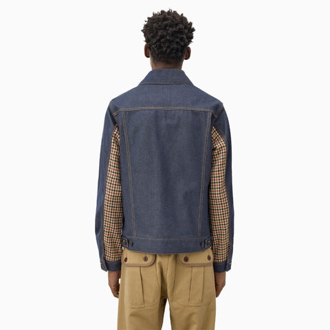 Junya Watanabe MAN Check Panel Denim Jacket Indigo