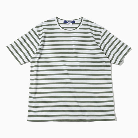Junya Watanabe MAN S/S Striped T-Shirt White / Khaki