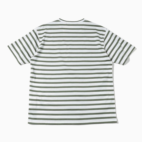 Junya Watanabe MAN S/S Striped T-Shirt White / Khaki