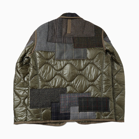 Junya Watanabe MAN Ripstop Quilted Patchwork Blazer Khaki