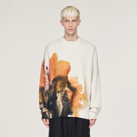 adidas Y-3 AOP Knit Crew Price Core White