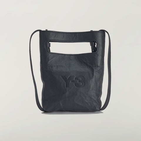 adidas Y-3 Crinkle Leather Mini Bag Black