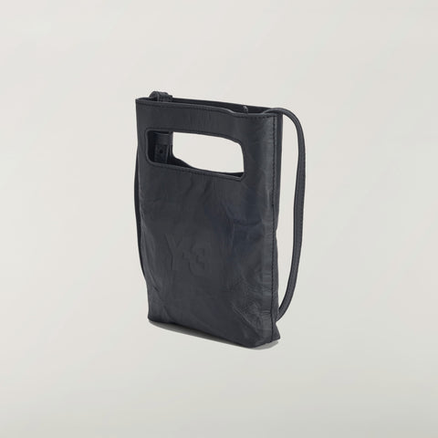adidas Y-3 Crinkle Leather Mini Bag Black