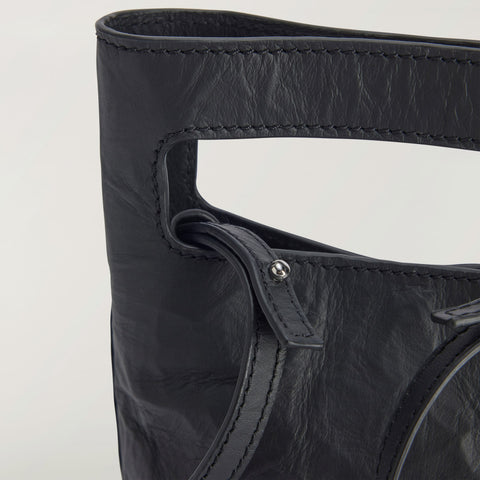 adidas Y-3 Crinkle Leather Mini Bag Black