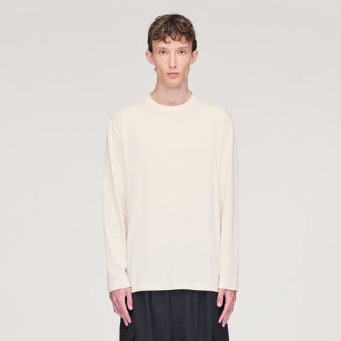 adidas Y-3 Logo Long Sleeve Tee Chalk White